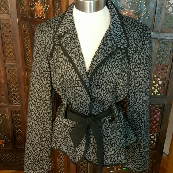 Sandro Jackets & Blazers - Gray and Black Animal Print Jacket.
