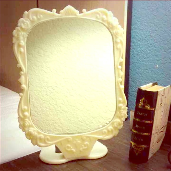 Japanese Brand Rose Mirror w/Stand Ivory