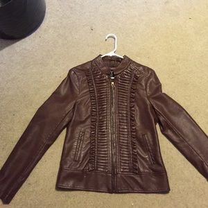 Brown faux leather jacket