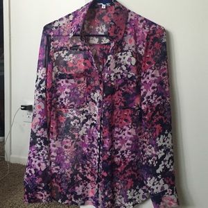 Express floral portofino button up shirt