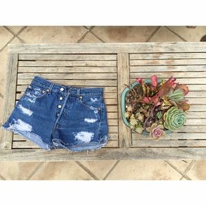 Levi's Distressed Denim Short Shorts