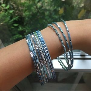 Blue sparkly bangles