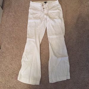 GAP white linen pants