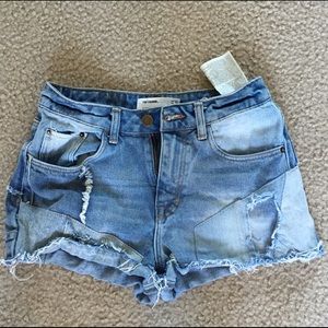 ZARA Patchwork Denim Shorts