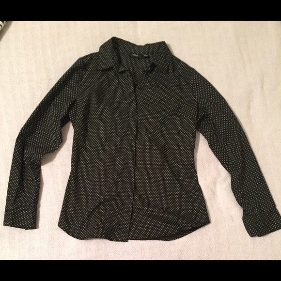 Polka dot button down top