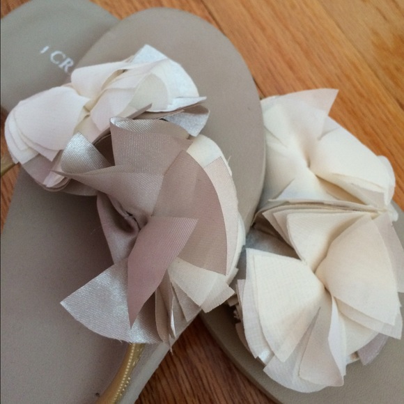 J.Crew flower flip flops