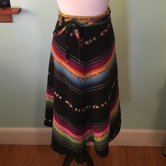 Vintage Mexican blanket skirt
