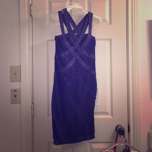 Beautiful shimmering purple crisscross dress