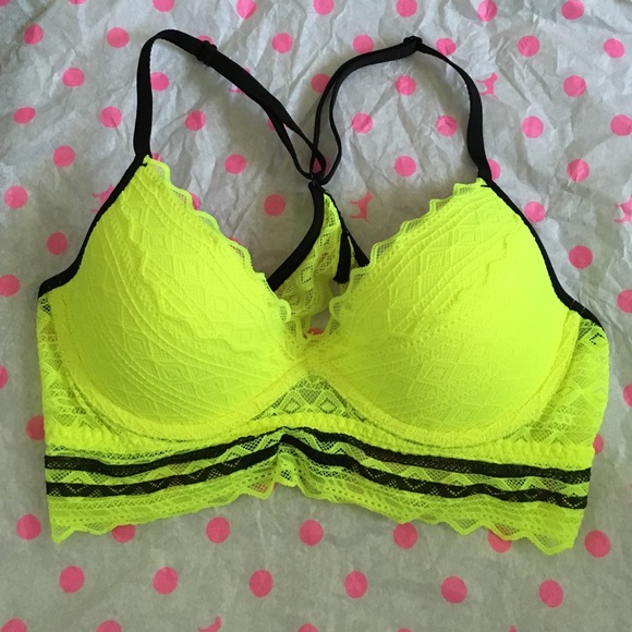 PINK Victoria's Secret Other - NWOT Neon Yellow Triangle Back Bralette