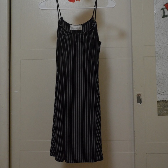 White and black striped stretchy dress