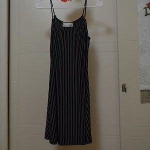 White and black striped stretchy dress