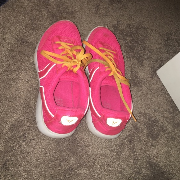 Pink and orange sneakers