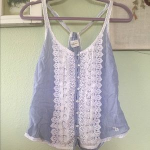 Lace Abercrombie striped tank