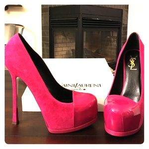 Yves Saint Laurent Pink/Fuschia Tribute Pumps
