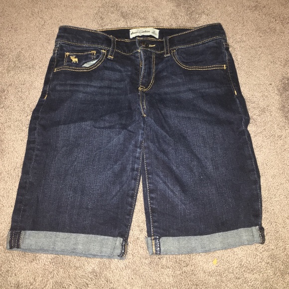 Abercrombie Kids dark wash Bermuda shorts