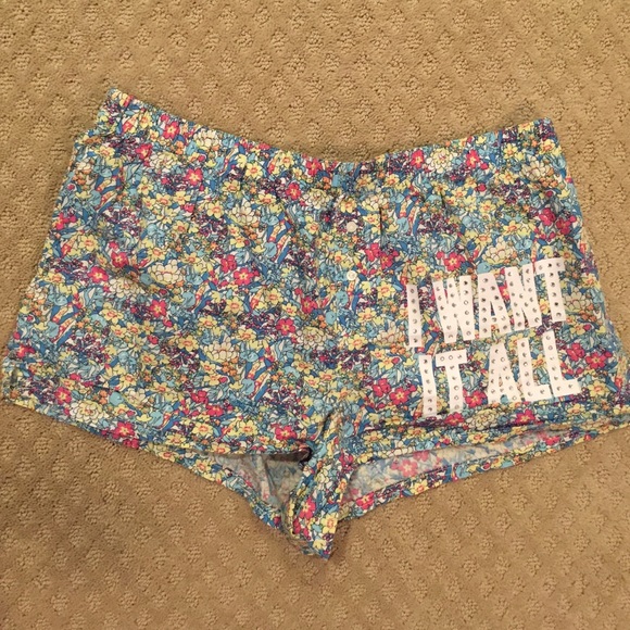 Pink VS pajama floral short size medium