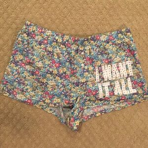 Pink VS pajama floral short size medium