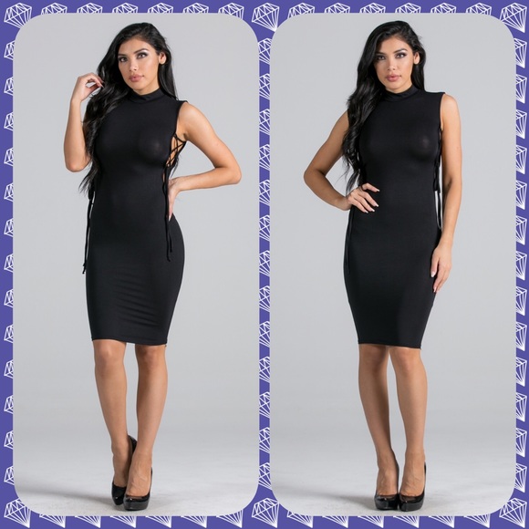 {Last 2} CLOSE OUT NWT Black side lace up dress 🎀 - Picture 2 of 4