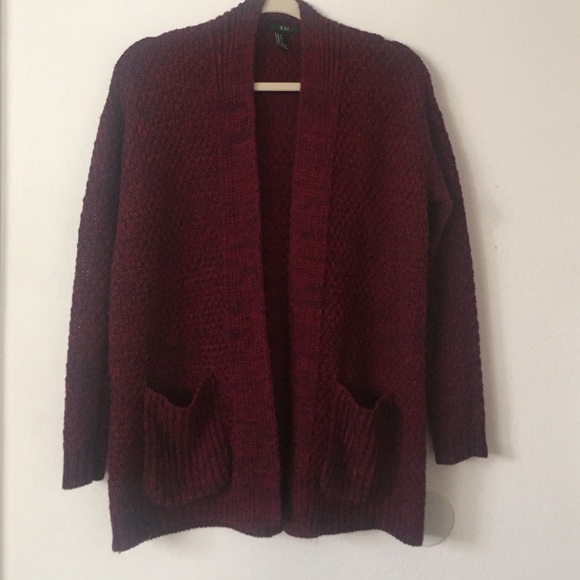 Forever21 Burgundy Knitted Cardigan/Sweater