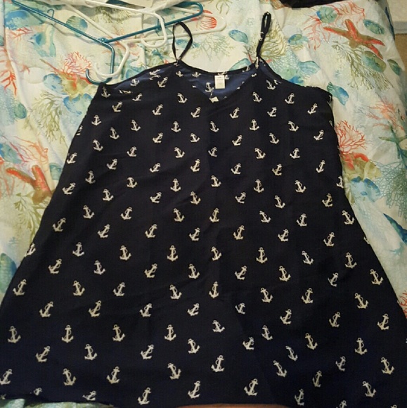 Navy anchor tank top
