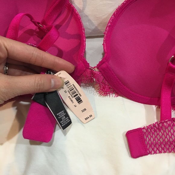 ❌sold❌ Bombshell Push Up Add 2 Cup Bra 32B Pink - Picture 4 of 4