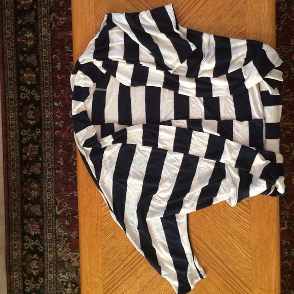 Navy blue and cream cardigan - Picture 2 of 3