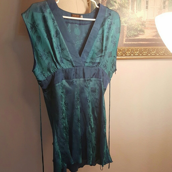 Asian Vietnamese silk minidress