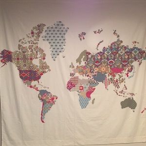 World map tapestry or shower curtain