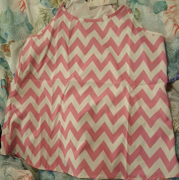Pink chevron tank top