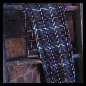 Blue & Green Skinny Plaid Pants Sz10 Reg
