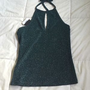 Dark aqua green shimmer halter top