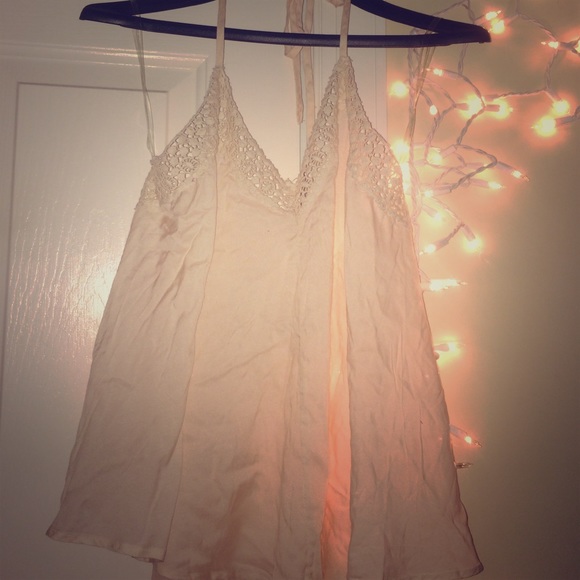 Charlotte Russe open back halter tie top