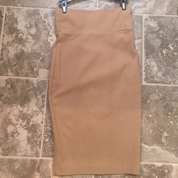 Tan Pencil Skirt - Picture 1 of 2