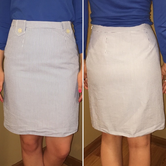 Brooks Brothers Seersucker Pencil Skirt