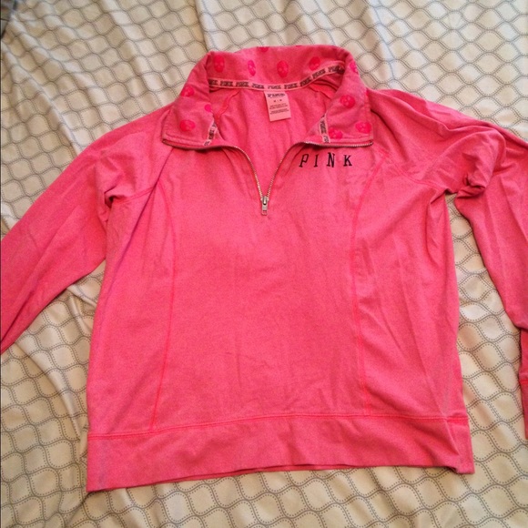 Pink/Victoria secret pull over quarter zip