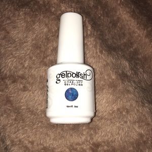 Gel polish, shimmery dark blue.