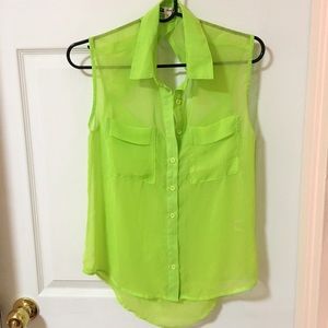 Sleeveless Sheer Blouse