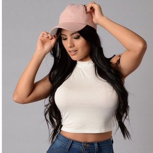 Blush/Pink Leather Hat/ Cap/ Snapback