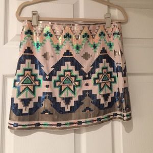 Sequin Aztec skirt from Express