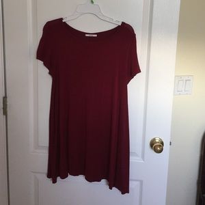 Dark red tshirt dress