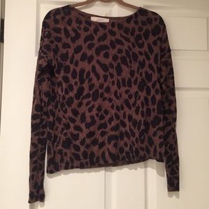 Brown animal print sweater from Loft