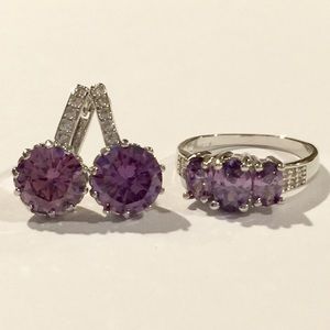 925 stamped ring/ earring  sz 7