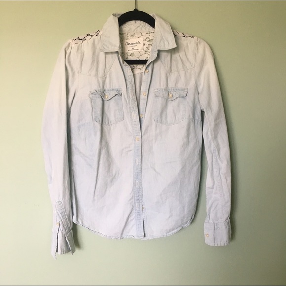 Aeropostale Button-Up with Lace Detail