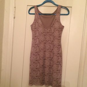 Cream/tan floral design dress