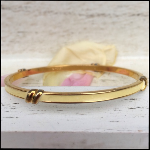 ENAMEL Inlay Golden Monet Vintage Bangle
