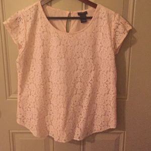 Ann Taylor Blush Lace Top