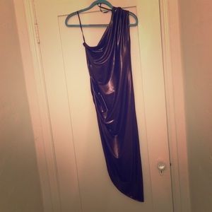 Sheer sil dark silver gown