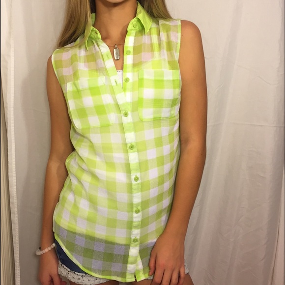 Button up Collared Tank Top
