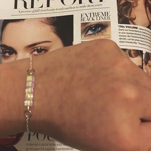 Handmade Swarovski cube dainty bracelet
