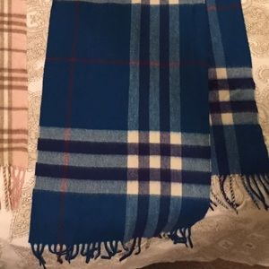 Blue/teal cashmere Burberry scarf